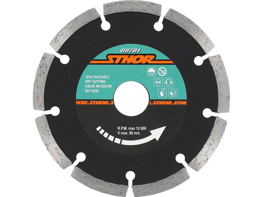 Disc diamantat segmentat Sthor 08781, 125 mm, pentru taiere beton si piatra