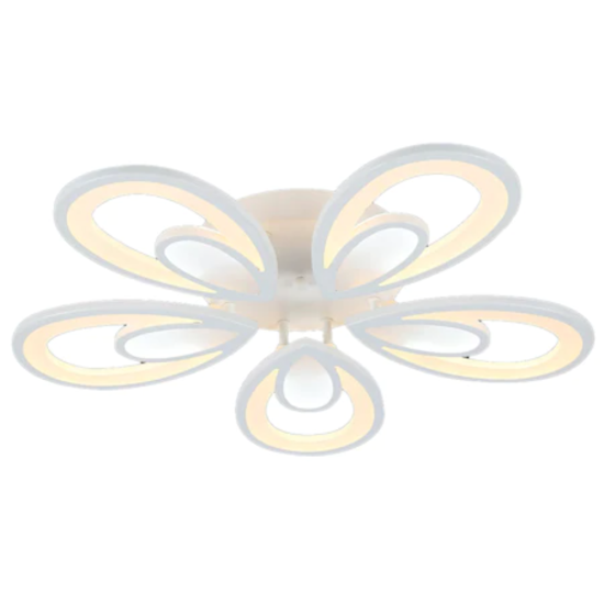 Lustra LED Iris 140W, 5 Brate, Telecomanda IR, 3 Culori, 600 mm