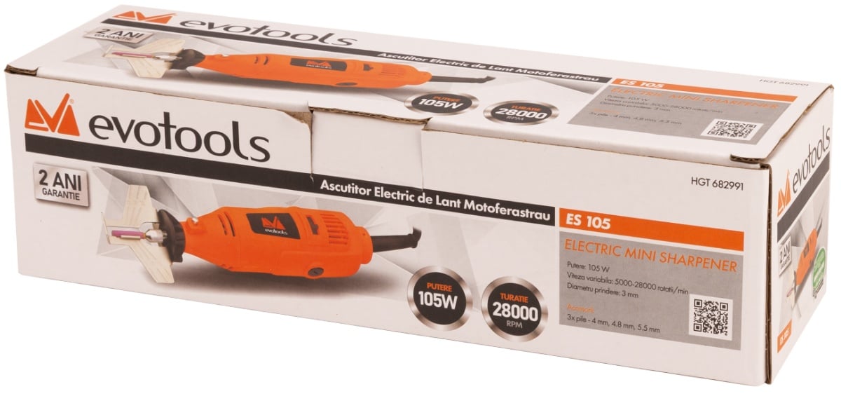 Ascutitor Lant Motoferastrau EvoTools ES105, 105 W, 28000 rpm