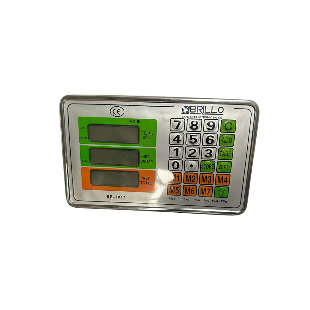 Cantar platforma wireless Brillo 300kg, afisaj LCD iluminat, precizie 100g, acumulator 4000 mAh, platforma 42x52 cm