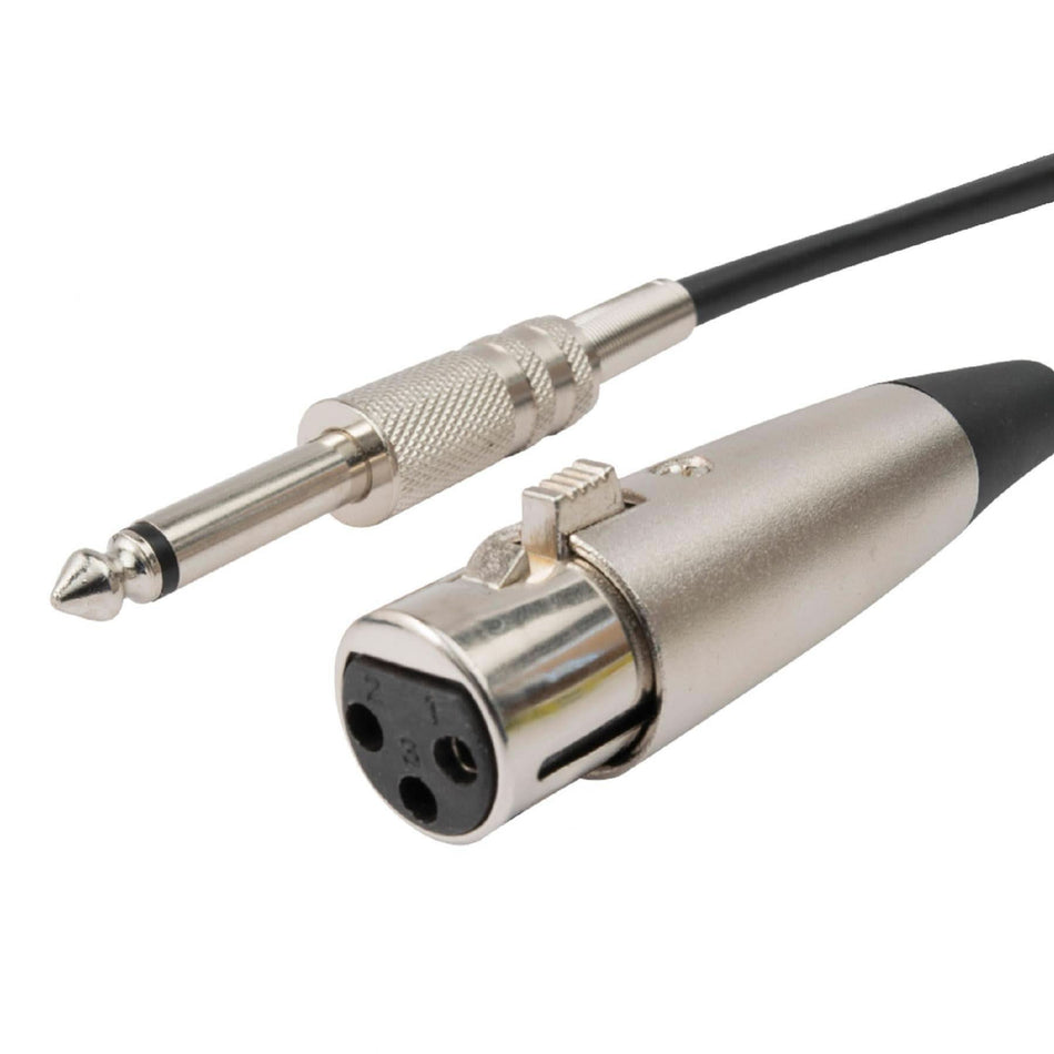 Microfon dinamic de mana, cardioid, XLR–Jack 6.3 mm, full metal, cablu detasabil, cu buton on/off
