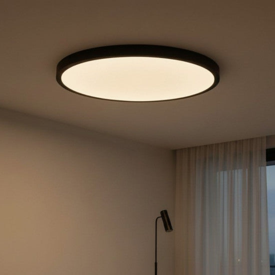 Plafoniera LED Versa, Rama Neagra, 40W, Ø500x27mm, 3000K/4000K/6500K