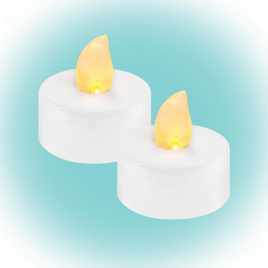 Set 2 Candele LED Albe, Flacara Intermitenta Galbena, Alimentare CR2032 Inclusa – CD 2/WX