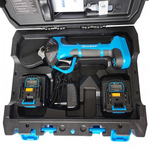 Foarfeca electrica de gradina cu acumulator Archer A2728, 20V, motor brushless, 38 mm, 2 baterii, valiza transport