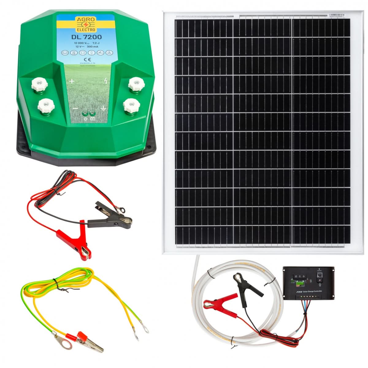 Aparat gard electric DL 7200 cu panou solar 50W, 7.2 Joule, 12V, pentru imprejmuire pana la 25.000 m