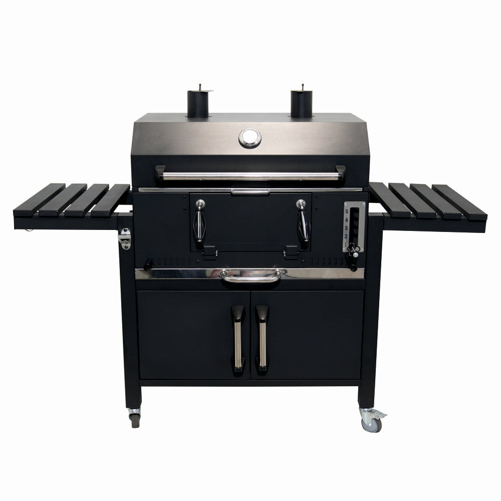 Gratar pe carbuni KLUGMEISTER FT01-070, material otel (husa inclusa), cu capac si roti de deplasare, suprafata gatire 72x43 cm