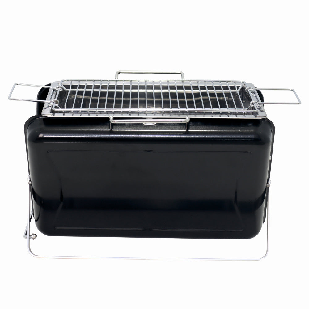 Gratar pe carbuni KLUGMEISTER KY3421, portabil tip valiza, material otel, suprafata gatire 33x20 cm