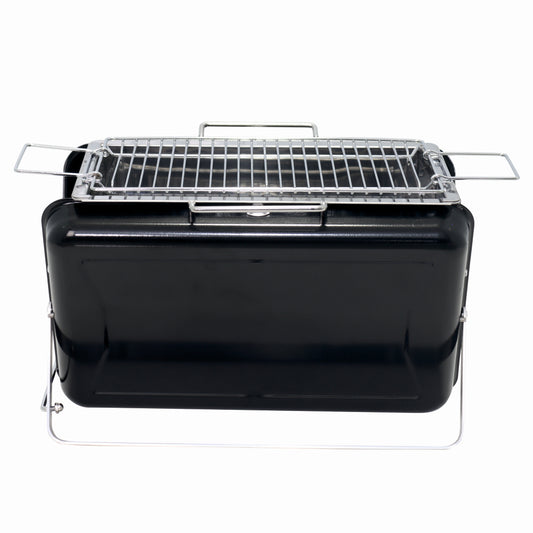 Gratar pe carbuni KLUGMEISTER KY3421, portabil tip valiza, material otel, suprafata gatire 33x20 cm