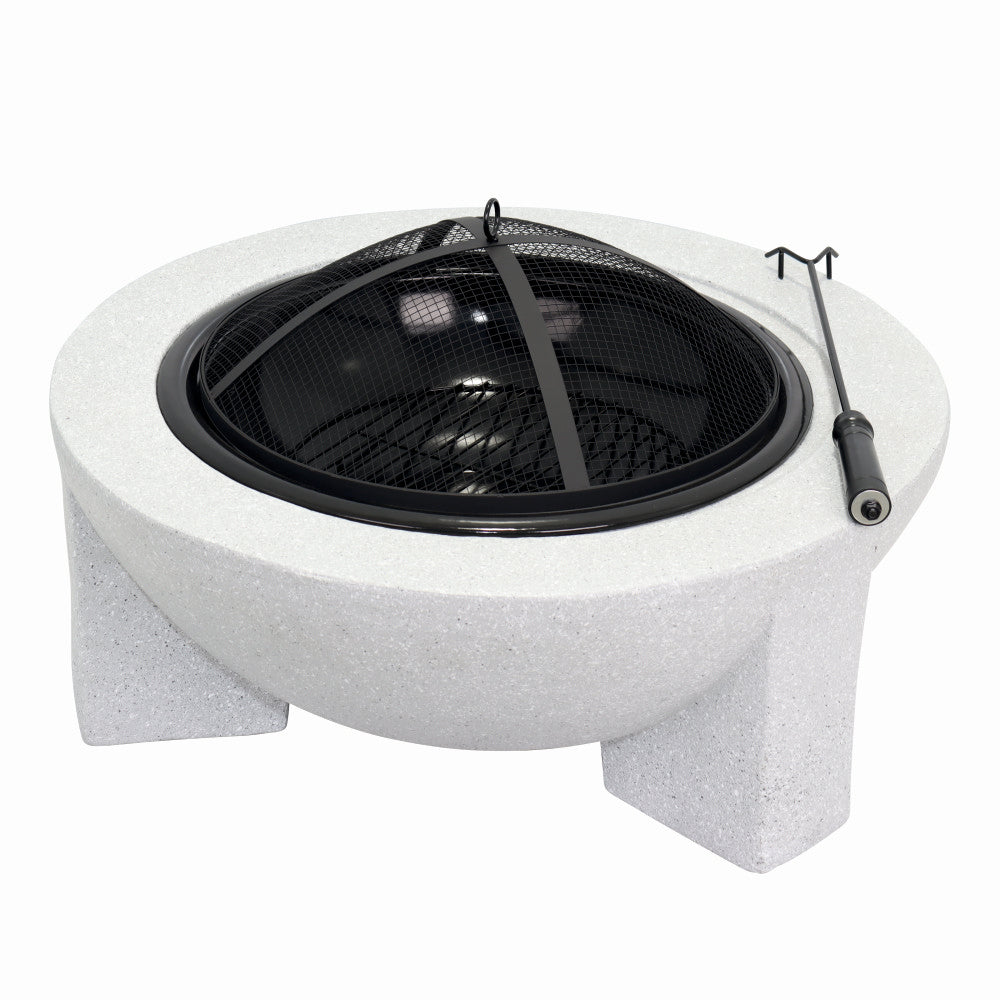 Semineu pentru terasa KLUGMEISTER KY7347FP, material otel cu baza din oxid de magneziu, dimensiuni 73x73x46 cm