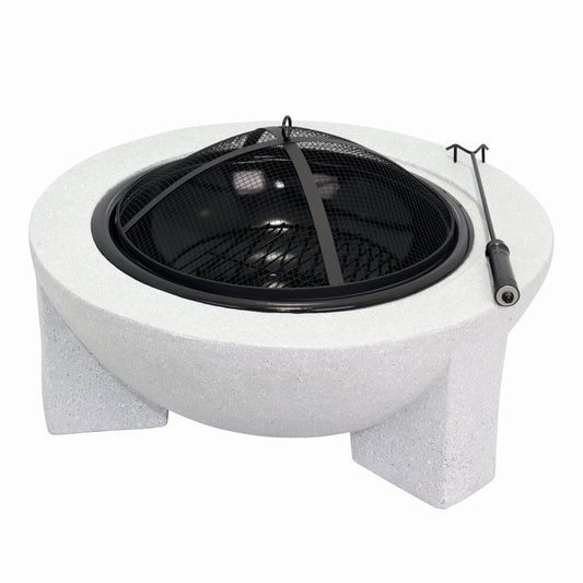 Semineu pentru terasa KLUGMEISTER KY7347FP, material otel cu baza din oxid de magneziu, dimensiuni 73x73x46 cm