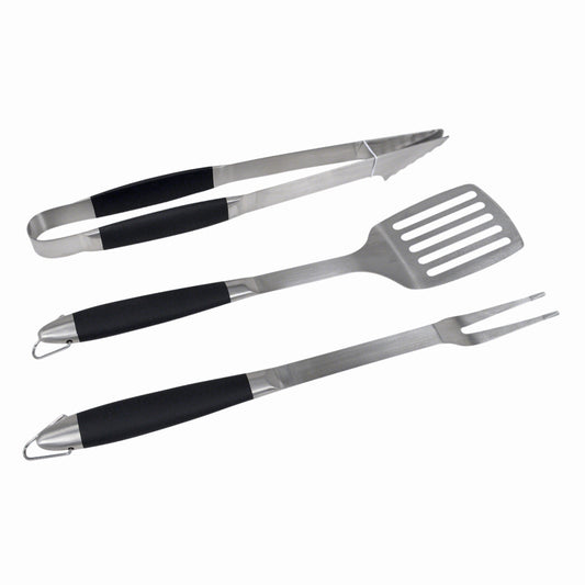 Set ustensile pentru gratar 3 piese KLUGMEISTER KYBBQ03N, spatula + cleste + furculita