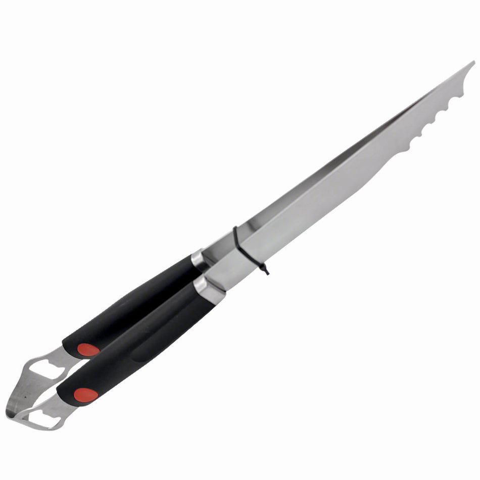 Cleste din inox pentru gratar KLUGMEISTER KY9059AZ-J, cu sistem de blocare si maner antialunecare