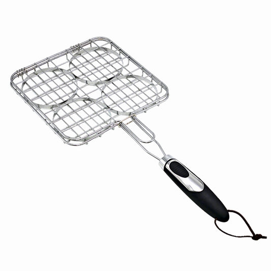 Suport carne hamburger pentru gratar KLUGMEISTER KY5223H, otel inoxidabil, maner termoizolant