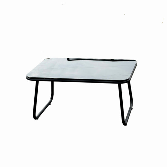 Set mobilier terasa/gradina KLUGMEISTER KJF3298, doua fotolii + canapea + masuta, cu perne incluse, culoare gri/negru