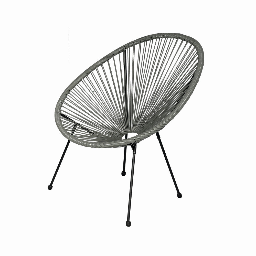 Set mobilier terasa/gradina KLUGMEISTER KJF3643, doua scaune + canapea + masuta, material otel + ratan, culoare gri