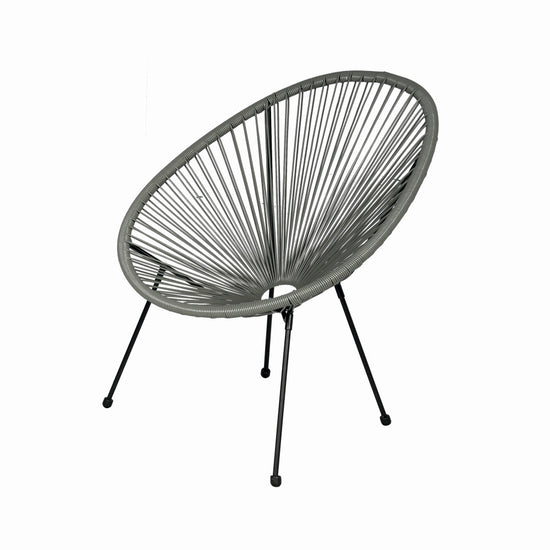 Set mobilier terasa/gradina KLUGMEISTER KJF3643, doua scaune + canapea + masuta, material otel + ratan, culoare gri