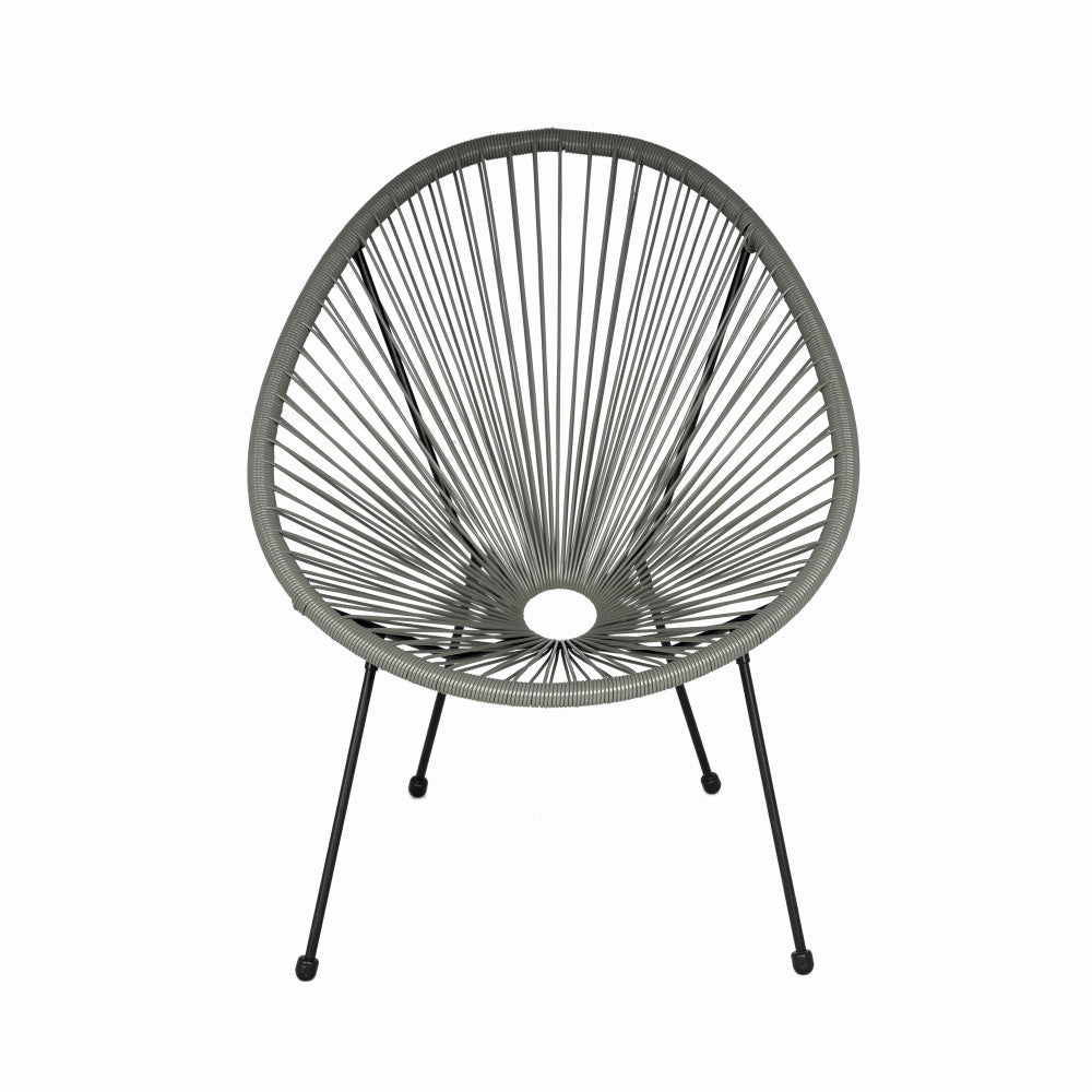 Set mobilier terasa/gradina KLUGMEISTER KJF3643, doua scaune + canapea + masuta, material otel + ratan, culoare gri