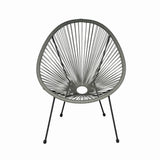 Set mobilier terasa/gradina KLUGMEISTER KJF3643, doua scaune + canapea + masuta, material otel + ratan, culoare gri