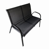 Set mobilier terasa/gradina KLUGMEISTER KJFT078, o canapea + doua scaune + o masa, culoare neagra