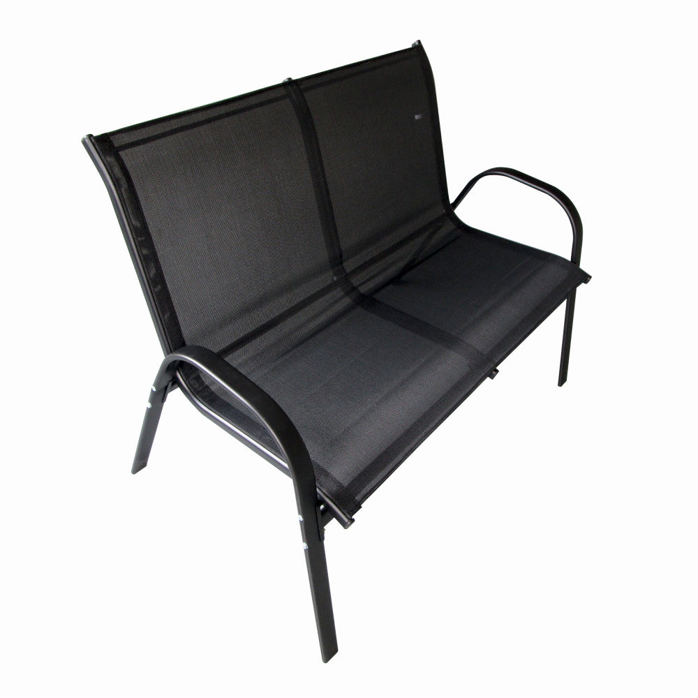Set mobilier terasa/gradina KLUGMEISTER KJFT078, o canapea + doua scaune + o masa, culoare neagra