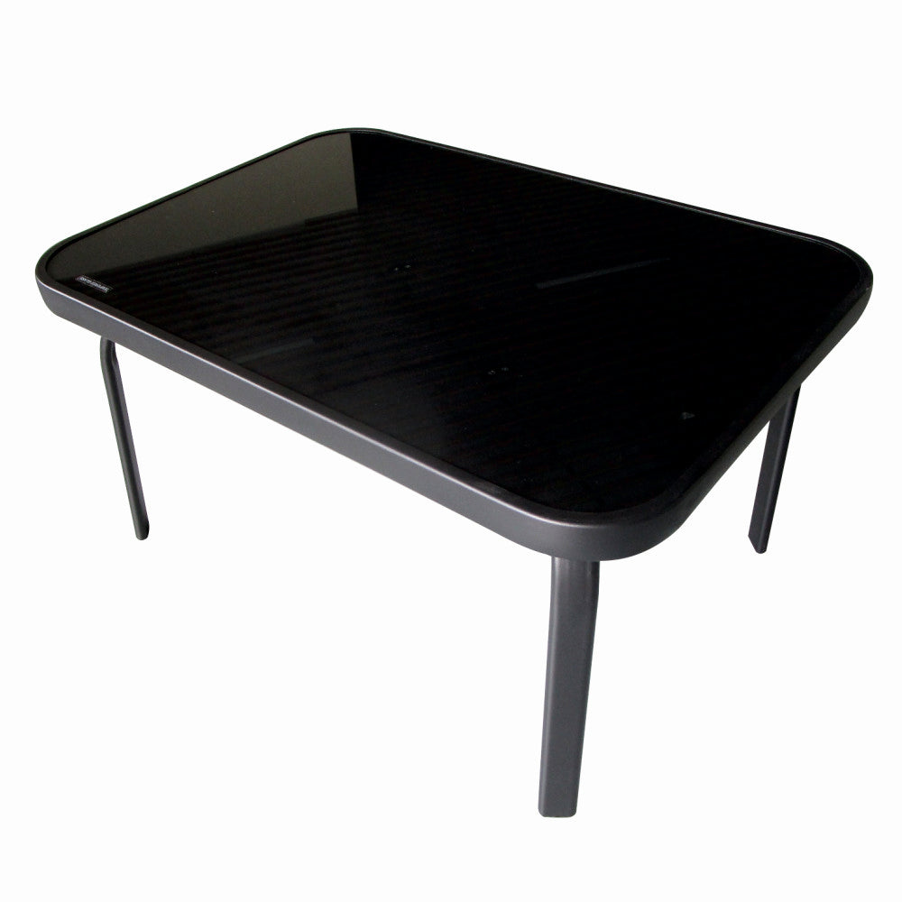 Set mobilier terasa/gradina KLUGMEISTER KJFT078, o canapea + doua scaune + o masa, culoare neagra