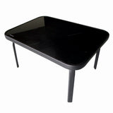 Set mobilier terasa/gradina KLUGMEISTER KJFT078, o canapea + doua scaune + o masa, culoare neagra