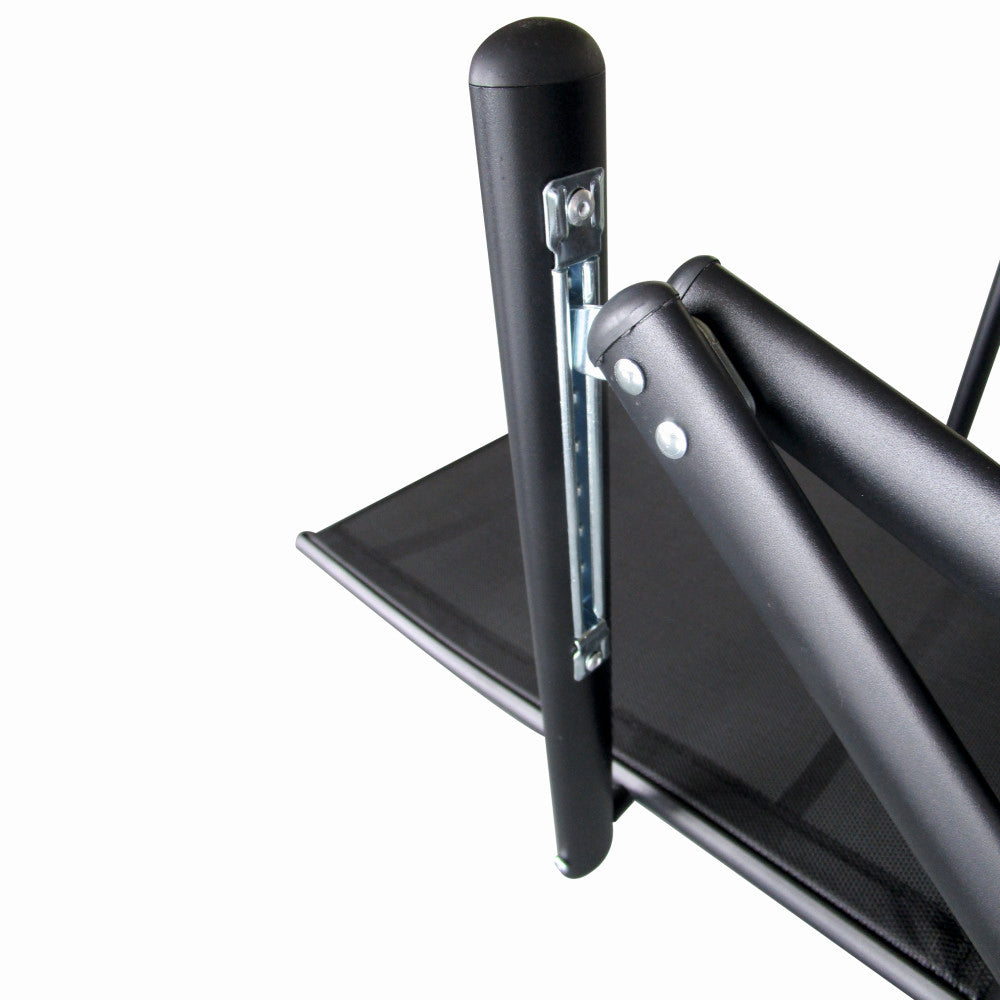 Scaun pliabil terasa/gradina KLUGMEISTER KJF252, 56 x 69 x 103 cm, culoare gri inchis