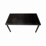 Set mobilier terasa/gradina KLUGMEISTER KJFT079, doua fotolii + canapea + masuta din sticla securizata, culoare neagra