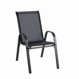 Set mobilier terasa/gradina KLUGMEISTER KJFT011, pentru patru persoane cu umbrela, culoare neagra