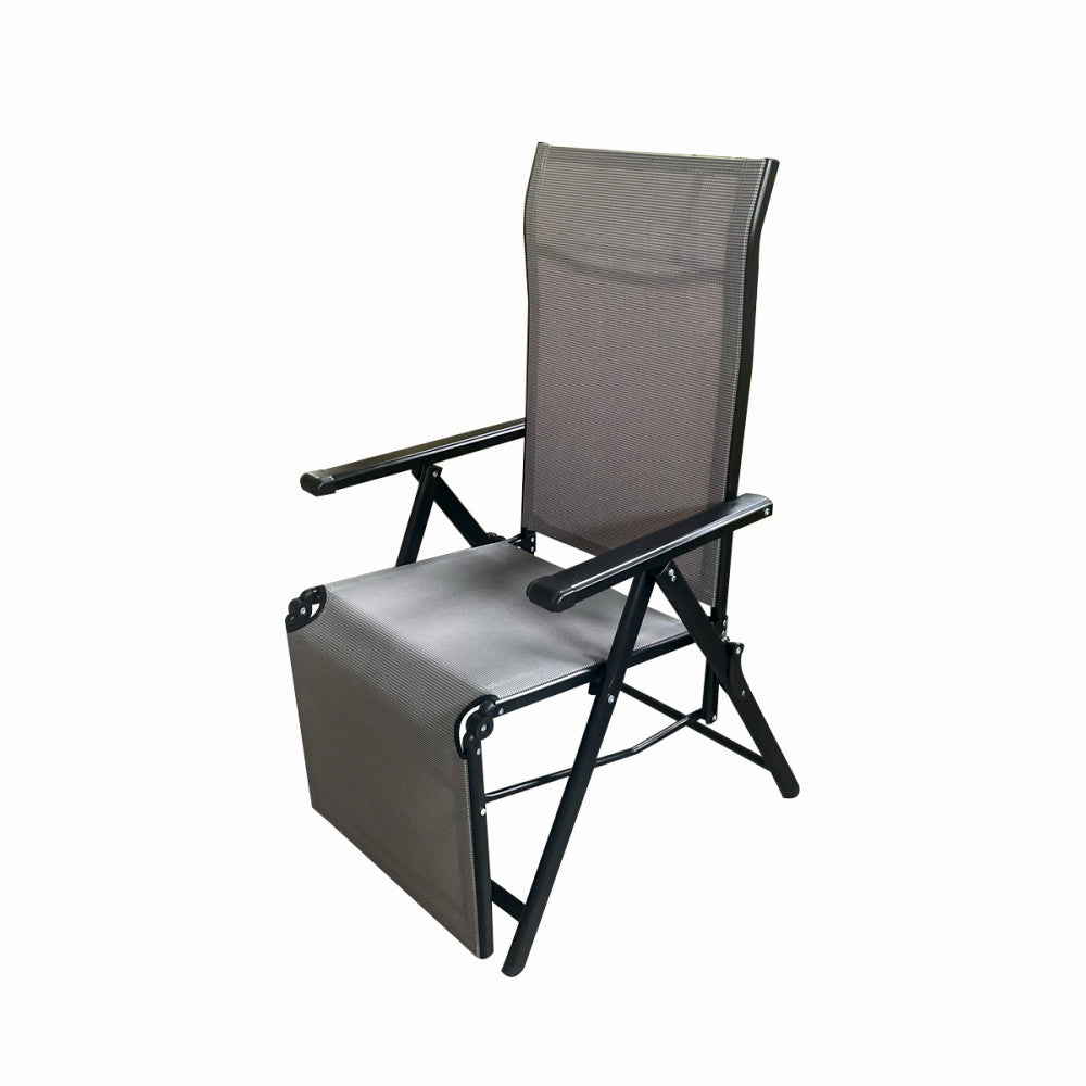 Sezlong pliabil de gradina din otel KLUGMEISTER KJF3792, pliabil, dimensiuni 165x48x115 cm, culoare gri