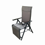 Sezlong pliabil de gradina din otel KLUGMEISTER KJF3792, pliabil, dimensiuni 165x48x115 cm, culoare gri