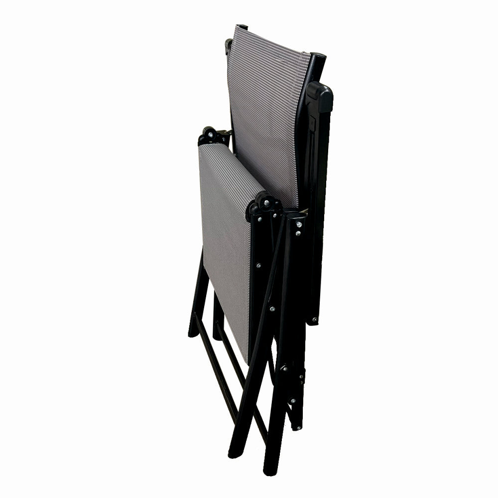 Sezlong pliabil de gradina din otel KLUGMEISTER KJF3792, pliabil, dimensiuni 165x48x115 cm, culoare gri