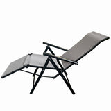 Sezlong pliabil de gradina din otel KLUGMEISTER KJF3792, pliabil, dimensiuni 165x48x115 cm, culoare gri