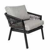 Set mobilier terasa/gradina KLUGMEISTER KJFT3407, 4 piese cu cadru de aluminiu, perne incluse, culoare gri