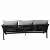 Set mobilier terasa/gradina KLUGMEISTER KJFT3407, 4 piese cu cadru de aluminiu, perne incluse, culoare gri