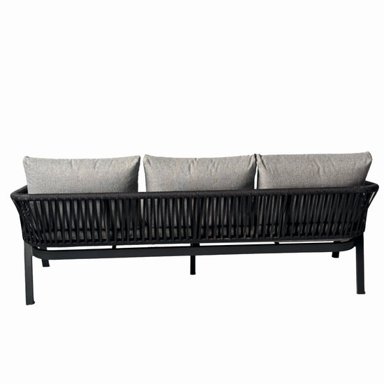 Set mobilier terasa/gradina KLUGMEISTER KJFT3407, 4 piese cu cadru de aluminiu, perne incluse, culoare gri