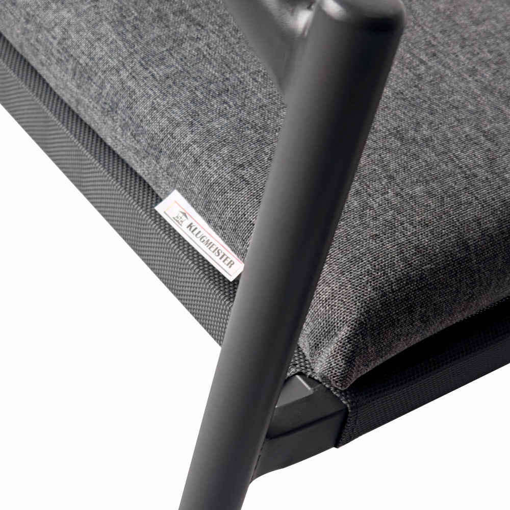 Set mobilier tarasa/gradina KLUGMEISTER KJF11196, doua scaune + masa, cu perne incluse, culoare gri