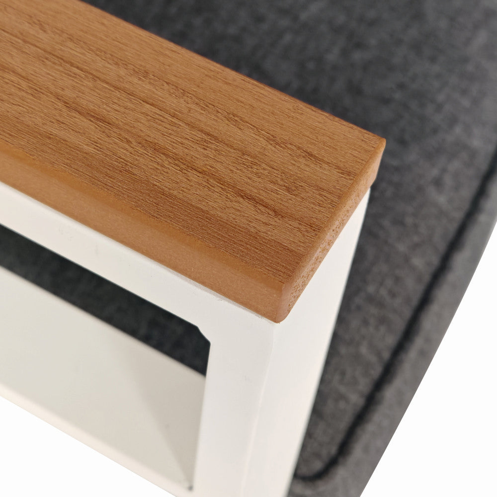 Set mobilier terasa/gradina KLUGMEISTER KJFA003, coltar 5 locuri si masa cu cadru de aluminiu, culoare gri