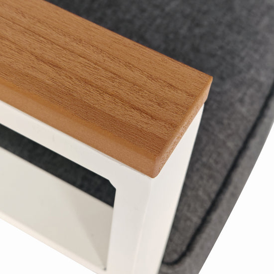 Set mobilier terasa/gradina KLUGMEISTER KJFA003, coltar 5 locuri si masa cu cadru de aluminiu, culoare gri