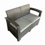Set mobilier terasa/gradina tip ratan KLUGMEISTER KJF3132, canapea + doua fotolii + masa, culoare gri