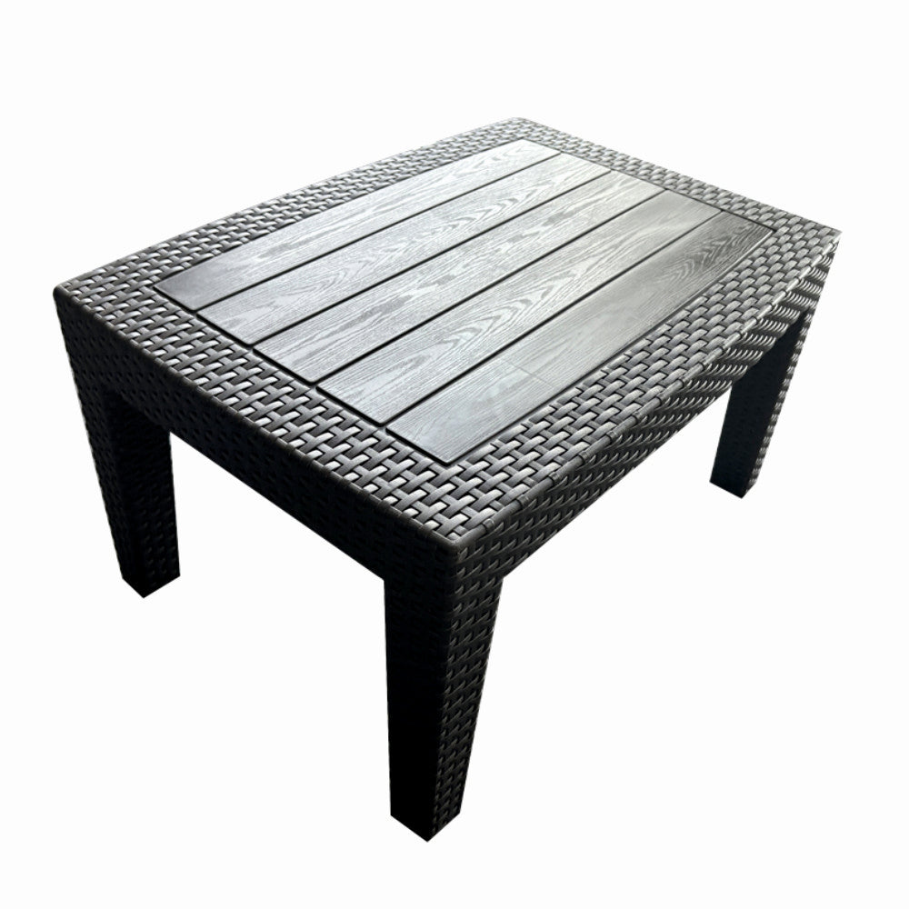 Set mobilier terasa/gradina tip ratan KLUGMEISTER KJF3132, canapea + doua fotolii + masa, culoare gri