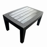 Set mobilier terasa/gradina tip ratan KLUGMEISTER KJF3132, canapea + doua fotolii + masa, culoare gri