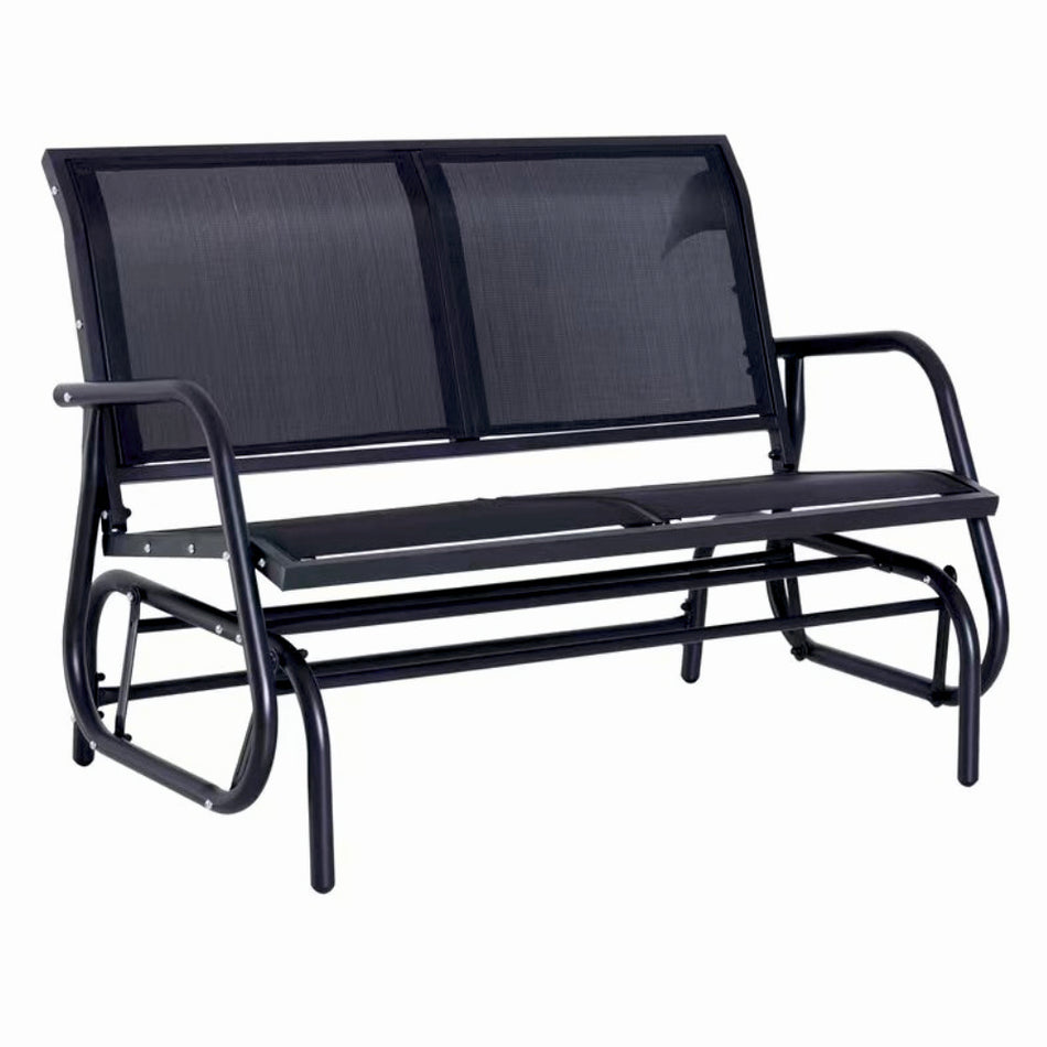 Banca pentru terasa/gradina din otel si plasa KLUGMEISTER KJF2379, dimensiuni 120x71x86 cm, culoare neagra