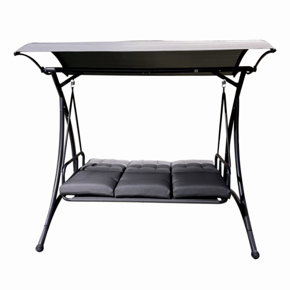 Balansoar pentru terasa/gradina cu acoperis KLUGMEISTER KJF4959, cu perne incluse, dimensiuni 198x133x178 cm, culoare gri