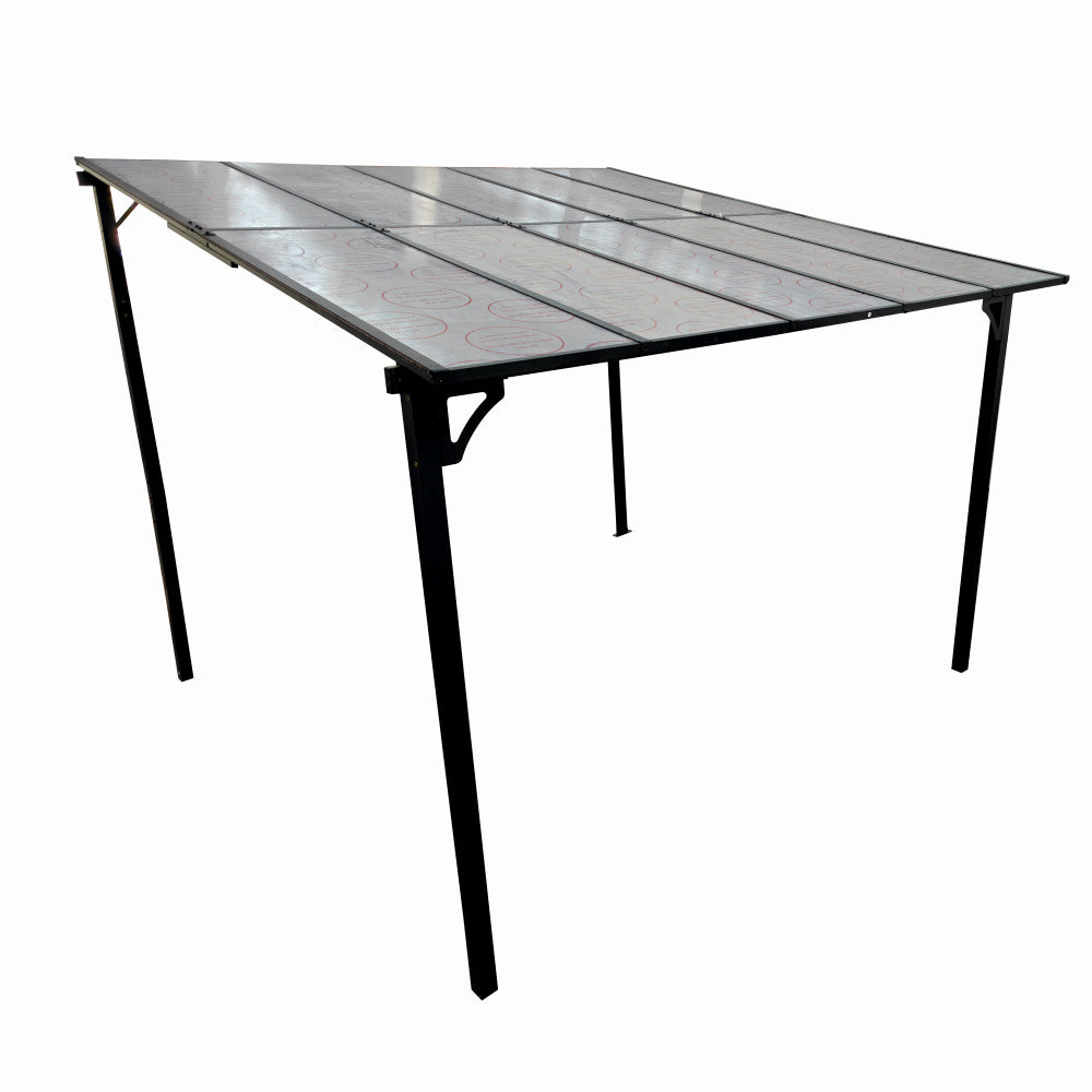 Pergola pentru terasa/gradina din otel si aluminiu KLUGMEISTER KJF4133, dimensiuni 300x300x250/190 cm, culoare gri