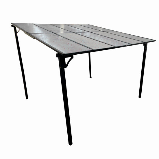 Pergola pentru terasa/gradina din otel si aluminiu KLUGMEISTER KJF4133, dimensiuni 300x300x250/190 cm, culoare gri
