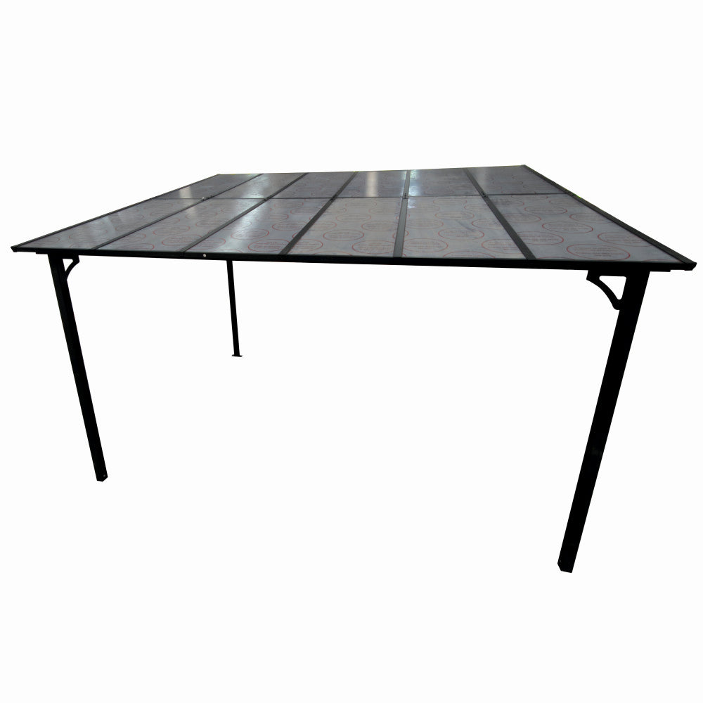 Pergola pentru terasa/gradina din otel si aluminiu KLUGMEISTER KJF5092, 360x300x250/190 cm, culoare gri