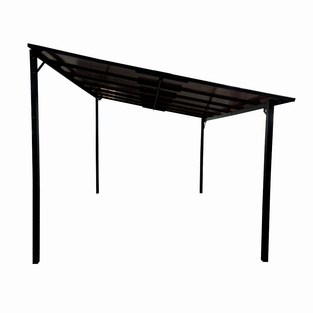 Pergola pentru terasa/gradina din otel si aluminiu KLUGMEISTER KJF5092, 360x300x250/190 cm, culoare gri