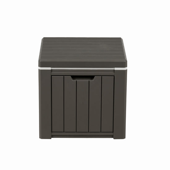 Lada depozitare pentru terasa/gradina din HDPE KLUGMEISTER KJF3146, 42x42x40.1 cm, volum 37 litri, culoare gri