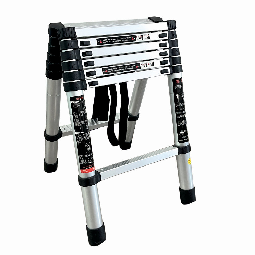 Scara telescopica din aluminiu dubla zep TOOLS JL-101-2X2.0, 2+2 metri, 2x7 trepte, greutate maxima 150 kg